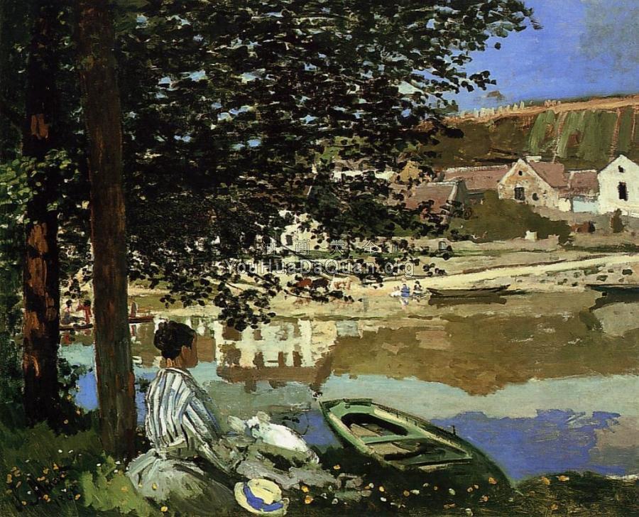River Scene at Bennecourt - 克劳德·莫奈